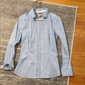 Women’s Striped Light Blue Dress Shirt